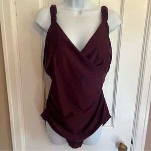 Merona Women's One Piece Swimsuit - Burgundy